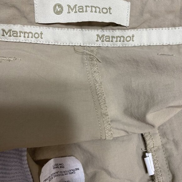 MARMOT Beige Straight Leg Flat Front 2 Pockets Chino‎ Women's Pants Size 12 - Picture 3 of 8